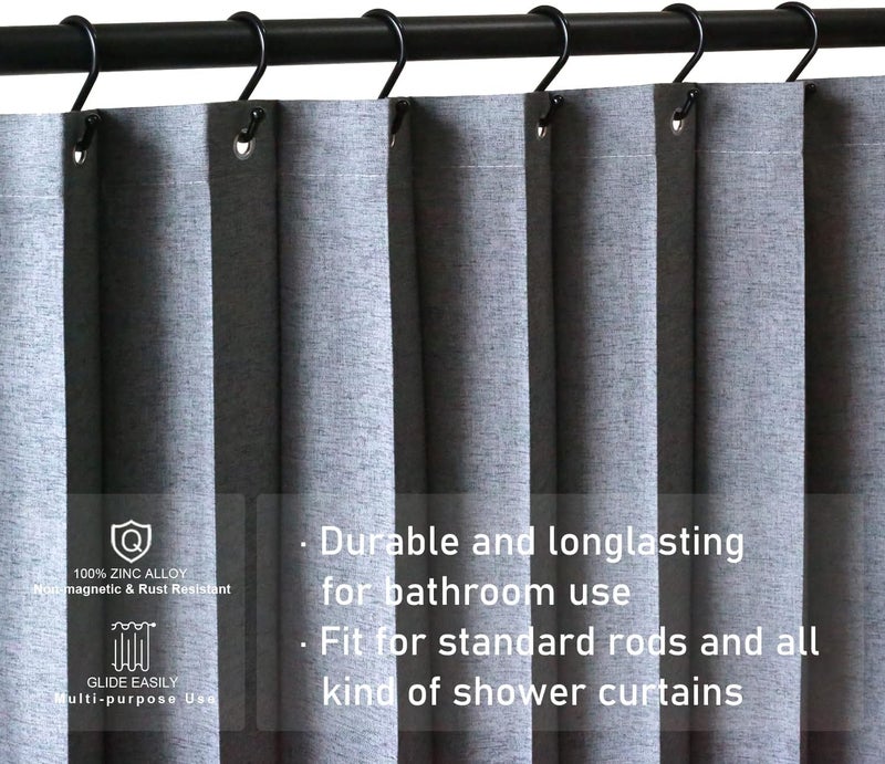 EleCharm Black Decorative Shower Curtain Hooks 5mm Metal Wire 12PCS S Hooks Shower Curtain Hangers for Bathroom,Clothing,Towels, Kitchen Utensils,Plants (Black) - Image 4